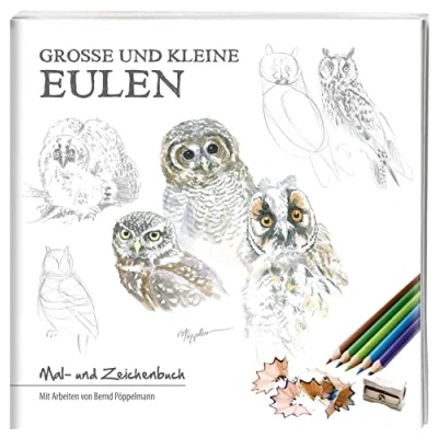 Abbildung von Große und kleine Eulen: Mal Zeichenbuch