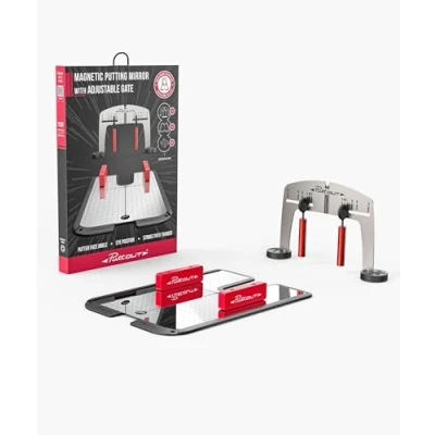 Abbildung von PuttOut Unisex Erwachsene Putting Spiegel Trainer, Rot/Grau, One Size