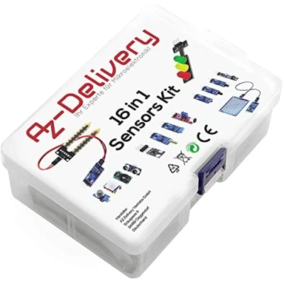 Abbildung von AZDelivery 16 in 1 Kit Zubehörset mit Sensoren und Modulen kompatibel Arduino Raspberry Pi inklusive E Book!