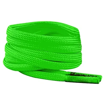 Abbildung von IRONLACE Schnürsenkel, Läufer, Wanderer, Stiefel, Freizeitschuhe, 1 Paar, mehrere Farben und Längen, Neongrün 54 Inches 137 cm