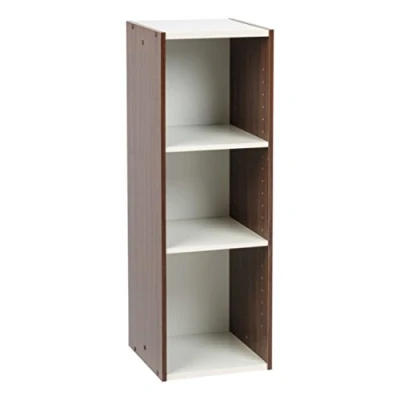 Abbildung von Iris Ohyama Platzsparendes Regal, Breit, 3 Ebenen, Braun, Verstellbar, Multifunktional, Modular, Für Wohnzimmer, Homeoffice, Schlafzimmer, Organisation, Bücher, CD, Dekor, Einfache Montage, UB 9030