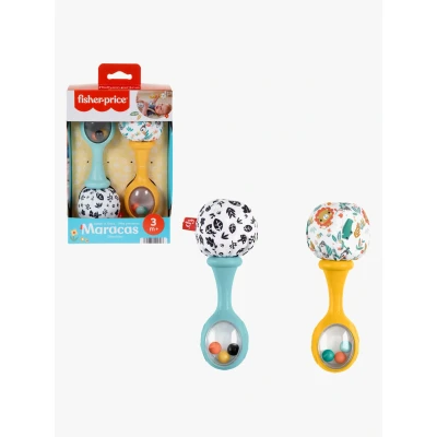 Abbildung von Fisher Price® Rassel »Rumba Rasseln mit Stoff, blau/gelb«, (Set, 2 tlg.)