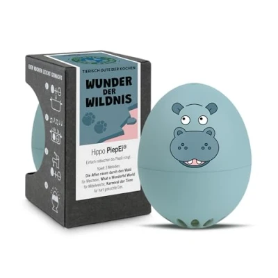Abbildung von Hippo PiepEi Singende Eieruhr zum Mitkochen Eierkocher für 3 Härtegrade Süßes Nilpferd Geschenk Lustiges Kochei Musik Eggtimer Brainstream