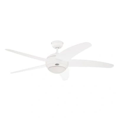 Abbildung von 132 cm Innenraum Deckenventilator Bendan 7214040 mit Einzelleuchte und fünf Flügeln, Ausführung in Weiß Opalmilchglas