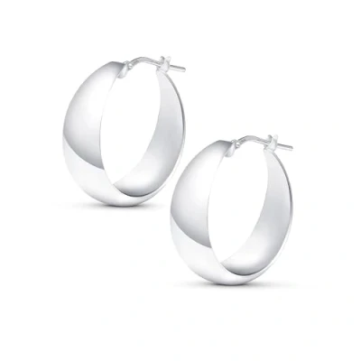 Abbildung von Amberta Damen 925 Sterling Silber Dicke Ohrringe: Ohrringe 25 mm