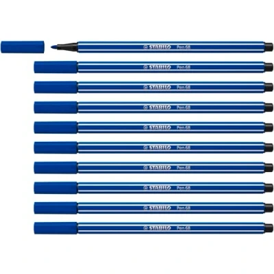 Abbildung von Premium Filzstift STABILO Pen 68 10er Pack ultramarinblau