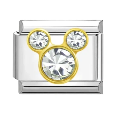 Abbildung von Quiges 9mm Italian Style Charm Modul Edelstahl Maus für italienische Armbänder