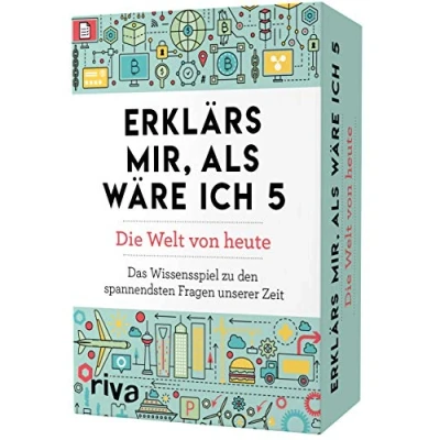 Abbildung von Erklärs mir, als wäre ich 5 Die Welt von heute: Das Wissensspiel zu den spannendsten Fragen unserer Zeit. Bitcoin, Datenschutz, Klima, 5G, Gendern, ... und vieles mehr (Erklärs mir Quiz, Band 4)