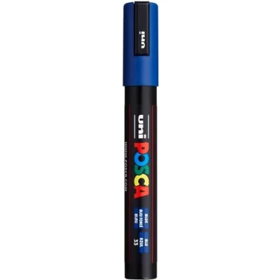Abbildung von uni ball 182551 POSCA Marker PC 5M, mit mittelfeiner Rundspitze, dunkelblau, 1 Stück