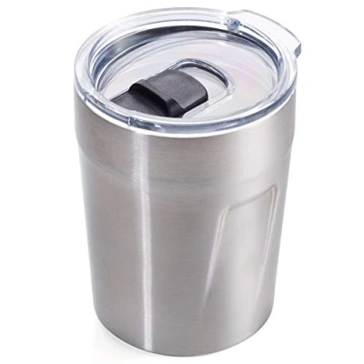 Abbildung von Troika Thermo Becher für Espresso, Kaffee, Heißgetränke Espresso Doppio Doppelwand Isolierung Vakuum max. 160 ml Deckel (BPA frei) Verschlussschieber, schwappsicher 201 und 304 Edelstahl