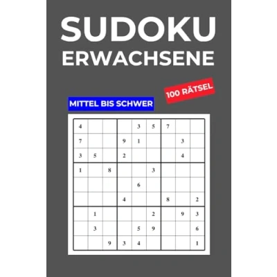 Abbildung von Sudoku Erwachsene Mittel Bis Schwer: DIN A5, 9x9 Buch 100 Rätsel mit Lösungen