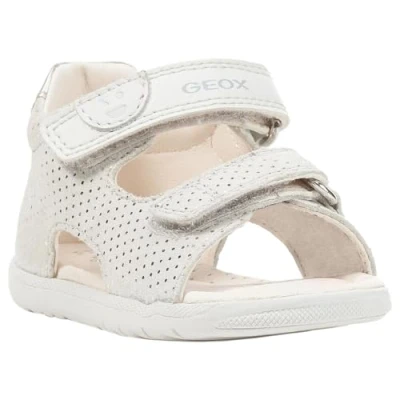 Abbildung von Geox Jungen Mädchen B MACCHIA Gir Sandal, Off White/LT Silver, 23 EU