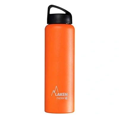 Abbildung von Laken Thermo Classic Thermosflasche Isolierflasche Edelstahl Trinkflasche weite Öffnung 1 Liter, orange
