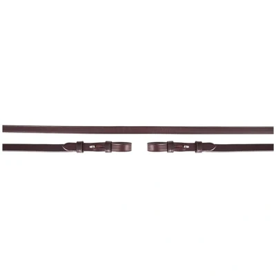 Abbildung von BR DR Zügel Leder Geschlossen 13mm Blind braun/silber Warmblut