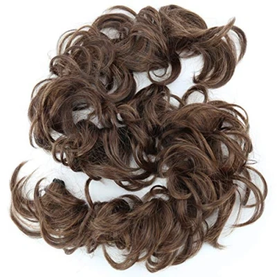Abbildung von CAISHA XXL Haarteil Haargummi Hochsteckfrisuren Voluminös Gelockt Unordentlich Dutt Braun Mix HW3