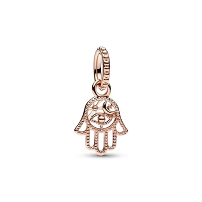 Abbildung von PANDORA Moments Hand der Fatima Charm Anhänger mit 14 Karat rosévergoldeter Metalllegierng, Kompatibel Armbändern, 789144C00