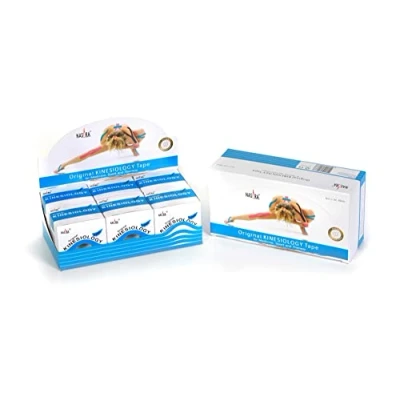 Abbildung von Nasara Original Kinesiologisches Physio Sport Tape: 6er Box mit 6 Tapes für und Medizin inkl. gratis Videoanleitungen, Rollengröße 5cm x 5m, türkis
