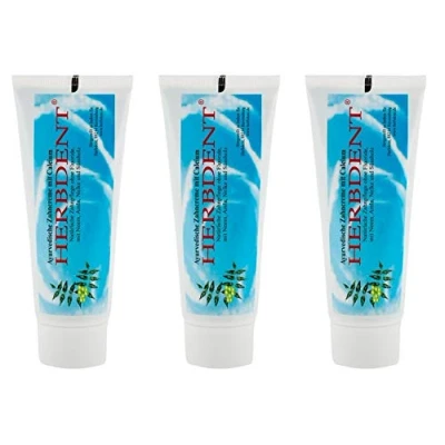 Abbildung von Herbdent Ayurvedische Zahncreme mit Calcium ohne Flourid 100% Vegan 80 ML (3 x ml)