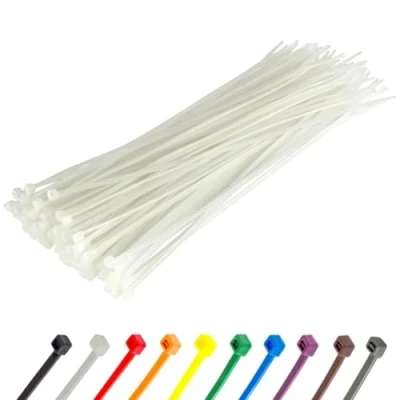 Abbildung von Gocableties Kabelbinder 100 Stück Weiß/Naturfarben Transparent, 370 mm x 4,8 mit 22,2 kg Zugfestigkeit, lang, UV Beständig Set