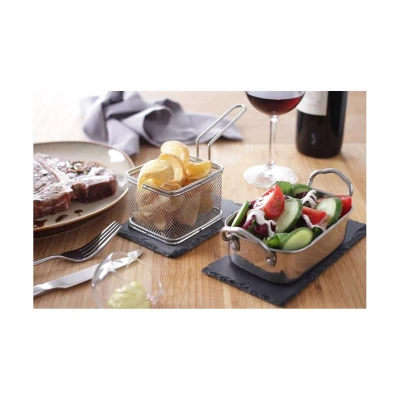 Abbildung von HENDI Servier Frittierkorb 10 x 8 7,5 cm Edelstahl klein Gastro Pommes Snack, Mini kaufen