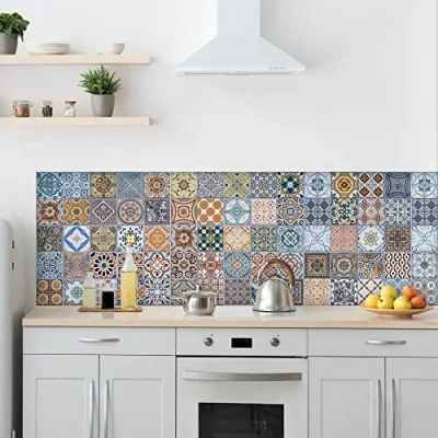 Abbildung von CREARREDA Küchenrückwand für Küche, Marmor 180x60 cm 100% Made in Italy mit ungiftiger Tinte, Spritzschutz Pfannen schwer entflammbar und wasserbeständig