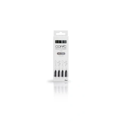 Abbildung von COPIC Multiliner Set, Grey, 4 Fineliner in 2 verschiedenen Farben und Strichstärken, Zeichen Stifte mit einer feinen Spitze wasserbeständiger Pigmenttinte