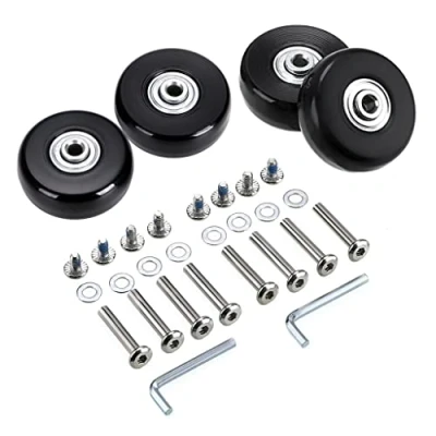 Abbildung von SUMNACON 4 Stück 50 x 18 mm Gepäck Koffer räder, Gummi Lenkrollen, Kugellager, Kits