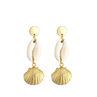 Abbildung von Elli Shell Trend Ohrringe goldcoloured, Damen, Größe: One Size, Gold coloured