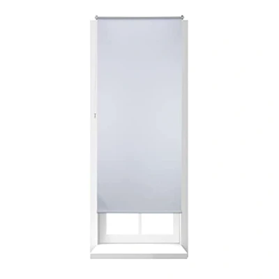 Abbildung von Relaxdays Thermo Verdunklungsrollo, Hitzeschutz, Fenster Seitenzugrollo, Klemmfix ohne bohren, 90x210, Stoff 86 cm, weiß