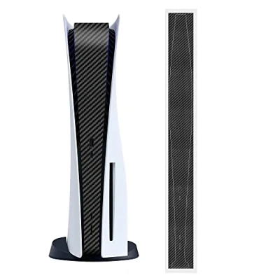 Abbildung von kwmobile Konsolen Aufkleber kompatibel mit Sony Playstation 5 Disc Edition Folie Carbon in Schwarz