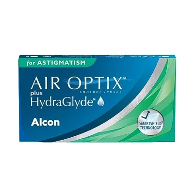 Abbildung von Air Optix plus HydraGlyde for Astigmatism Monatslinsen weich, 6 Stück, BC 8.7 mm, DIA 14.5 CYL 1.25, ACHSE 160, +1.0 Dioptrien