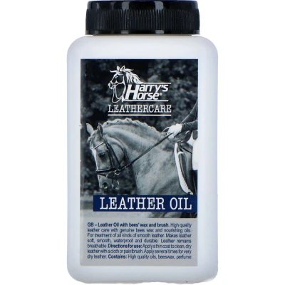 Abbildung von Harry&#039;s Horse Lederöl mit Bienenwachs und Pinsel 500ml