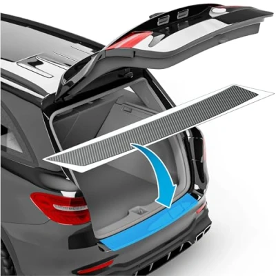 Abbildung von uProtect Auto Ladekantenschutz Folie für BMW iX I20 I 2021 2024 Stoßstangenschutz, Kratzschutz, Lackschutzfolie Carbon Optik Selbstklebend