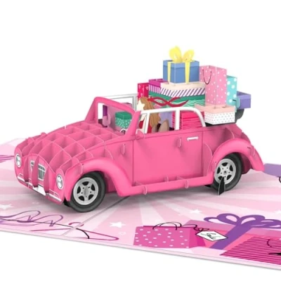 Abbildung von papercrush® Pop Up Karte Shopping Queen 3D Geschenkkarte, Gutschein oder Geldgeschenk für eine Tour Mädchen, Freundin Frau Gutscheinkarte Tag zum Geburtstag