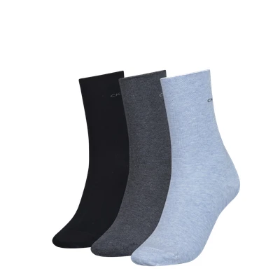 Abbildung von Calvin Klein Underwear Women SOCK ROLL TOP 3 PACK Socken, Damen, Größe: 37 41, Light blue melange