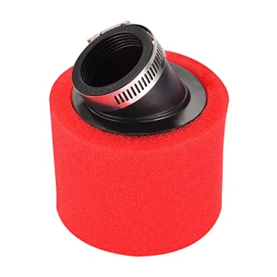 Abbildung von GOOFIT Red 38mm Gebogender Luftfilter mit Schaum Ersatz für Pod Pitbike Quad Dirtbike ATV Buggy