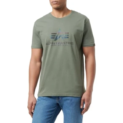 Abbildung von Alpha Industries Rainbow REF Tshirt print, Herren, Größe: XXL, Vintage green