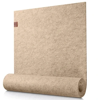 Abbildung von Sidorenko moderner Tischläufer aus Filz braun 100x30cm Abwaschbare Tischdecke mit Leder Label Skandinavischer Tischband Deko Tisch Filzläufer für draußen
