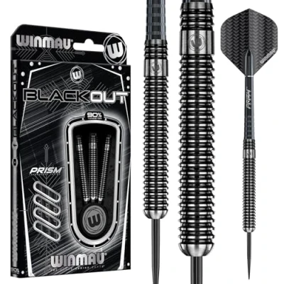 Abbildung von WINMAU Blackout 25 Gramm Profi Stahlspitze Wolfram Dartpfeile mit Flüge und Stiele (Wellen)