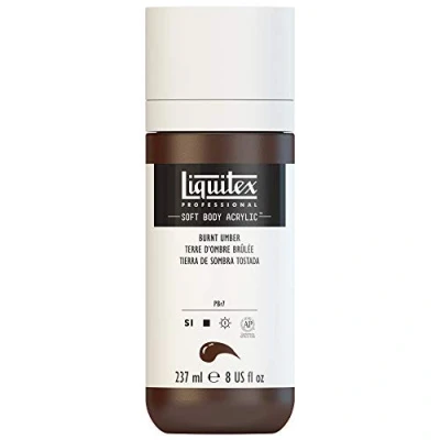 Abbildung von Liquitex 1923128 Professional Acrylfarbe Soft Body Künstlerfarbe in cremiger deckender Konsistenz, hohe Pigmentierung, lichtecht &amp; alterungsbeständig, 237ml Flasche Umbra Gebrannt