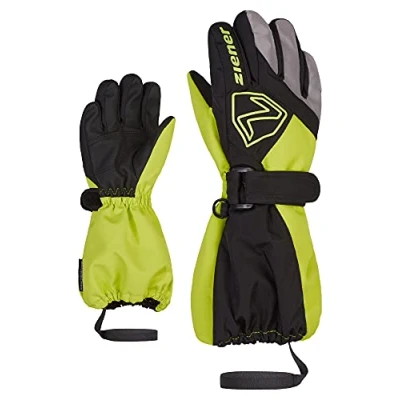 Abbildung von Ziener Unisex Baby Lauro Ski Handschuhe/Winter wasserdicht Lange Stulpe reflektierend, black.lime, 122