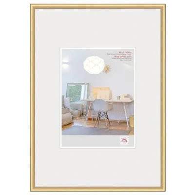 Abbildung von walther design Bilderrahmen gold 59,4 x 84 cm (DIN A1)mit Kunstglas, New Lifestyle Kunststoffrahmen KVX684G