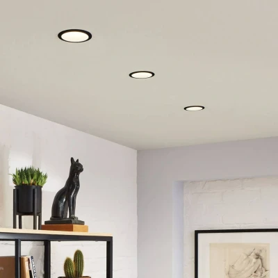 Abbildung von Paulmann 93397 Einbauleuchte Cole starr rund dimmbar Einbaustrahler Schwarz matt, Silber Spot Aluminium, Kunststoff Einbaulampe GU10