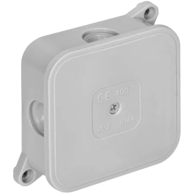 Abbildung von Miratic Abzweigdose Wasserdicht IP44 Verteilerdose Außen mit 4 Gummidrüsen Aufputz Robuste und Sichere Elektroinstallation für Außenbereiche (grau)