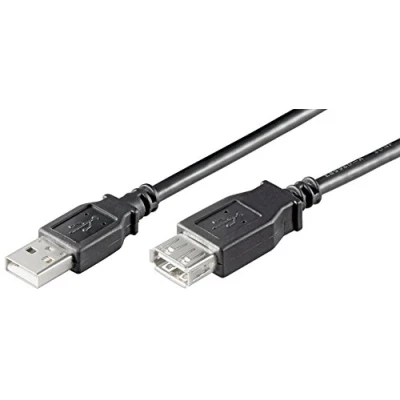 Abbildung von Ewent USB Kabel 2.0 Typ A/männlich zu A/weiblich, AWG 28 doppelt abgeschirmt, Kupfer, Übertragungsrate bis 480 Mbit, Kabellänge 0,5 m, Schwarz