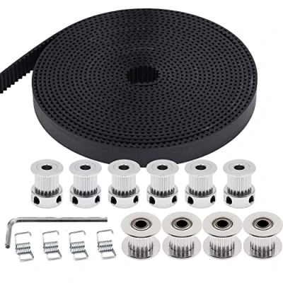 Abbildung von TUZUK 5M GT2 Zahnriemen 10 mm Breite + 6 Stück 20 Zähne 5 Bohrung Zahnriemenrad 4 Spannrolle Spannfeder Torsion, für 3D Drucker