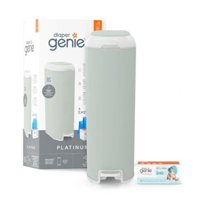 Abbildung von Diaper Genie Platinum Edelstahl Windeleimer mit Fußpedal, neuartiges System abreißbaren Beuteln