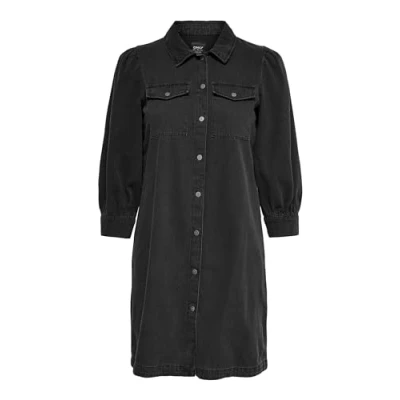 Abbildung von ONLY Damen Onlfelica DNM Dress Noos Kleid, Washed Black, S EU