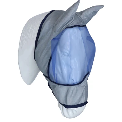 Abbildung von Bucas Buzz Off Fliegenmaske Delux mit Ohren Blau 3XS