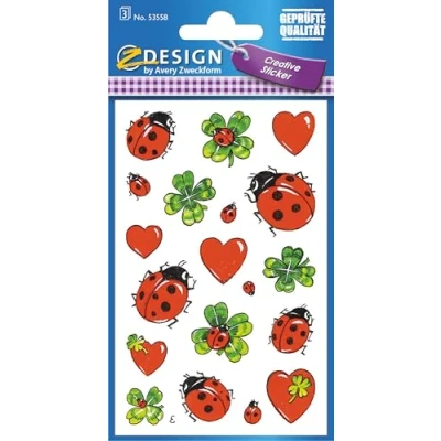 Abbildung von AVERY Zweckform 53558 Deko Sticker Glück Marienkäfer 57 Aufkleber